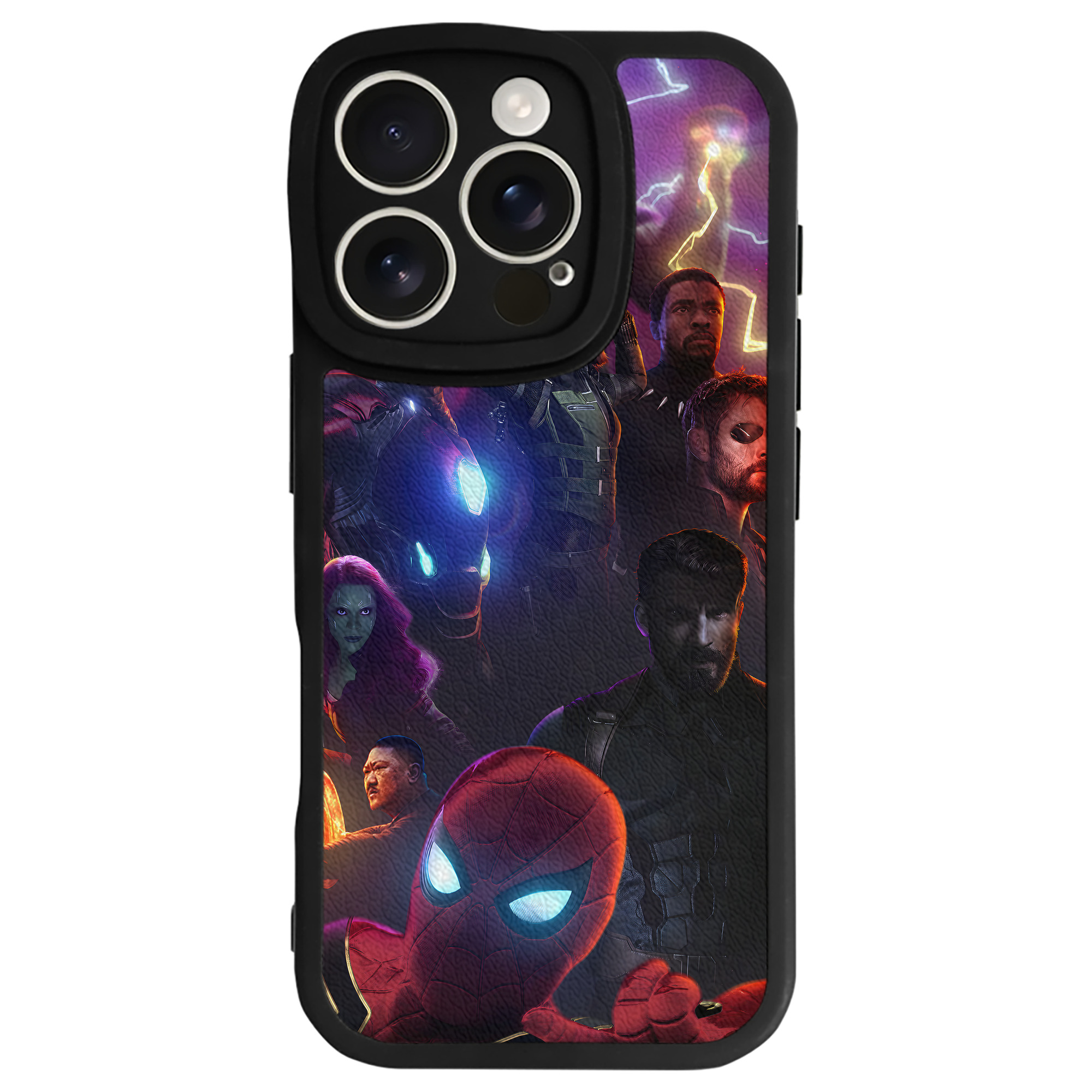 （画像用） アベンジャーズ The Avengers 【iPhone 16シリーズ対応】シリコンスマホケース（レザー調） 材質：シリコン